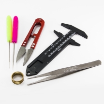 Набор Ювелирных Инструментов 6шт, Кольцо для соединительных колечек, Ножницы, Пинцет, Шило 2шт, Штангенциркуль, Размер 19~130x10~58мм, (УТ100018881)