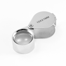 Портативний Збільшувальне Скло, Метал и Стекло, Колір: Срібло, Розмір: 35.5x24.5мм, Лінза: 18.5мм, (УТ100018891)