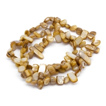 Бусины Речной Перламутр Самородок, Окрашенные, Светло-коричневый, 6-25x4-14x3-7мм, Отверстие 1мм, около 96-100шт/80см/нить, (УТ100018874)