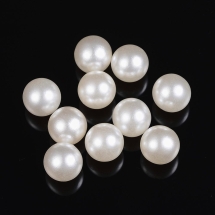 Перли Намистини Пластикові ABS, Колір: Бежевий, Розмір: Діаметр: 8 мм, Без Отвору, (УТ100018905)