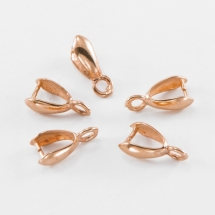 Тримач для кулонів, Латунь, Клас АА, Колір: Рожеве Золото, Розмір: 11х6х4.5мм, Отвір 2мм, Пін 1мм, (УТ100018983)