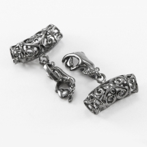 Тримач для кулонів, Латунь, з Бейлом, Колір: Збройна Сталь, Розмір: 36х23.5мм, Отвір 6х5.5мм, (УТ100018997)