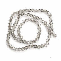 Бусины Австрийский Хрусталь Класс АА, Имитация, Биконус, Цвет: Светло-серый, Размер: 4х4мм, Отв-тие: 1мм, около 82шт/34см/нить, (УТ100019030)