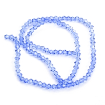Бусины Австрийский Хрусталь Класс АА, Имитация, Биконус, Гальваника Радужные, Светло-синий, 3х3мм, Отв. 0.8мм, около 115шт/36см/нить (УТ100019047)