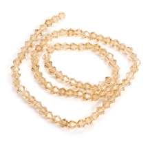 Бусины Австрийский Хрусталь Класс АА, Имитация, Биконус, Гальваника Радужные, Персиковый, 4х4мм, Отв-тие: 1мм, около 89шт/34см/нить (УТ100019050)