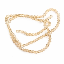 Бусины Австрийский Хрусталь Класс АА, Имитация, Биконус, Гальваника АВ-цвет, Персиковый, 3х3мм, Отв. 1мм, ок. 115шт/36см/нить (УТ100019051)