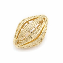 Бусины Филигранные, Латунь, Стойкое Покрытие, Конский Глаз, Полые, Цвет: Светлое Золото, Размер: 18х12.5мм, Отверстие 1.5мм, (УТ100019074)