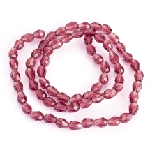 Бусины Стекло Капля, Прозрачные, Граненые, Цвет: Индиго, Размер: 8х6мм, Отв-тие: 1мм, около 62шт/43.5см/нить, (УТ100019175)