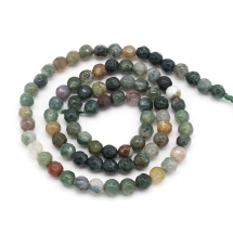 Бусины Натуральный Индийский Агат Круглые, 4мм, Отверстие 1мм, около 83шт/36см/нить, (УТ100019249)