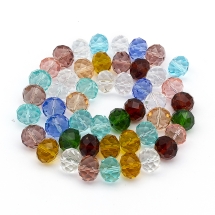 Бусины Стеклянные Имитация Австрийский Хрусталь Граненые, Прозрачные, Рондель, Микс, 16х12мм, Отверстие 1мм, около 48шт/58см/нить (УТ100019424)