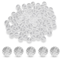 Бусины Акриловые Прозрачные, Граненые, Круглые, Цвет: Бесцветный, Диаметр: 10мм, Отверстие 2мм, около 80шт/50г, (БА000001811)