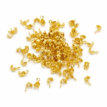 Каллоти Залізо, Колір: Золото, Розмір: 8х4мм, Відп. 1.5мм, Діаметр внутрішній 3 мм, (УТ100019678)