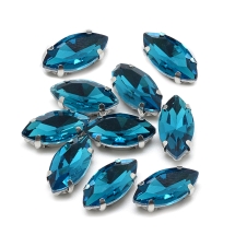 Пришивні Стрази, Скло Гірський Кришталь, Основа Латунь, Кінський очей, Колір: Чирок, Розмір: Довжина 15мм, Ширина 7мм, Товщина 5мм, Отвір 0.8-1мм, (УТ100019714)