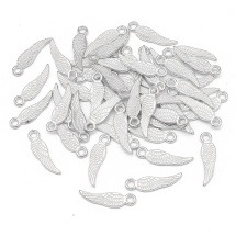 Кулон Крыло, Металл, Цвет: Серебро, Размер: Длина 17мм, Ширина 5мм, Толщина 1мм, Отверстие 2мм, (УТ100019741)