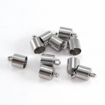 Концевики для Шнура, Нержавіюча Сталь, Розмір: 10х7мм, Внутрішній Діаметр 6мм, Отвір 2.5мм, (УТ100019743)