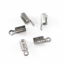 Концевики-Зажимы для Шнура, Нержавеющая Сталь, 10х3.5х3мм, Отверстие 1мм, (УТ100019769)