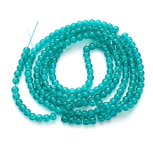 Бусины Кракле "Битое Стекло" Круглые, Бирюзовый, 4мм, Отверстие 1мм, около 190шт/76см/нить, (УТ100019786)