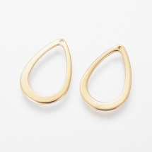 Кулон Крапля, Нержавіюча Сталь, Колір: Золото, Розмір: 17x11x0.7мм, Отвір 0.8мм, (УТ100019813)