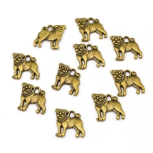 Кулон Бульдог, Металл, Цвет: Бронза, Размер: 16х15х2мм, Отверстие 2мм, (УТ100019875)