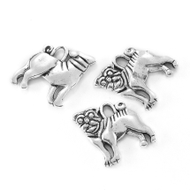 Кулон Бульдог, Металл, Цвет: Серебро, Размер: 16х15х2мм, Отверстие 2мм, (УТ100019877)