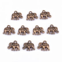 Кулон Слон Винтажный, Металл, Цвет: Медь, Размер: 12х14х2.5мм, Отверстие 1мм, (УТ100019881)