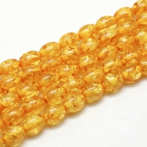 Намистини з Смоли, Буддійські, Овал, Колір: Помаранчевий, Розмір: 8х6мм, Отвір 1.2мм, 49шт / нитка, (УТ100019948)