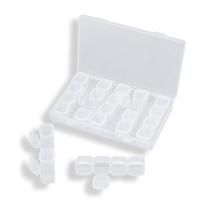 Контейнер Органайзер для Бисера и Бусин Пластиковый Бесцветный Прямоугольный, 28 отсеков, 175x108x26мм, (УТ100020709)