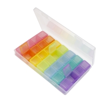 Контейнер для Бісера і Намистин, Пластик, Різнобарвний, Прямокутні, на 28 відсіків, Розмір: 175x108x26мм, (УТ100020710)