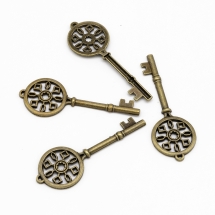 Кулон Ключ, Металл, Тибетский Стиль, Цвет: Бронза, Размер: 69x25мм, (УТ100020711)