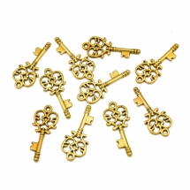 Кулон Ключ, Металл, Цвет: Античное Золото, Размер: 33x14х2мм, Отверстие 2мм, (УТ100020729)
