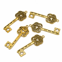 Кулон Ключ, Металл, Цвет: Античное Золото, Размер: 60x22х2мм, Отверстие 2мм, (УТ100020732)