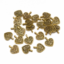 Кулон Сердце, Металл, Античное Золото, 18х15х2мм, Отверстие 2х4мм, (УТ100020737)