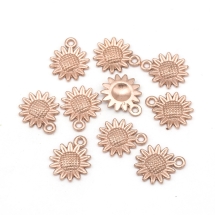 Кулон Цветок, Металл, Цвет: Розовое Золото, Размер: 18.6х15х2.5мм, Отверстие 1.8мм, (УТ100020756)