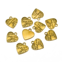 Кулон Сердце, Металл, Цвет: Античное Золото, Размер: 19.5х17.5х3мм, Отверстие 2.5мм, (УТ100020758)