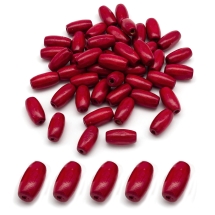 Бусины Деревянные Овальные Окрашенные, Красный, 15х7~9мм, Отверстие 3мм, около 160шт/50г, (УТ100020785)