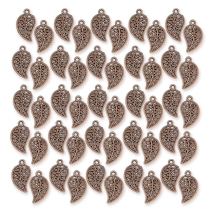 Кулон Лист, Металл, Цвет: Медь, Размер: 18х10х1мм, Отверстие 1.5мм, (УТ100020862)