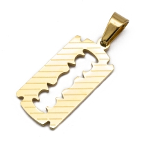 Кулон Лезо, Нержавіюча Сталь, Колір: Золото, Розмір: 25.5х12х1.3мм, Отвір 4х6мм, (УТ100020882)