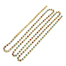 Стразовая Цепь Декоративная, Класс А, Золото/Микс, Ширина 2.6мм, около 240шт/1.1м, (УТ100020904)