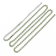 Стразовая Цепь Декоративная, Класс А, Серебро/Перидот, 2.8мм, около 285шт/1.5м, (УТ100020911)