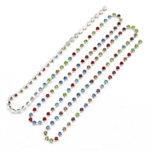 Стразовая Цепь Декоративная, Класс А, Серебро/ Микс, Ширина 2.8мм, около 285шт/1.5м, (УТ100020922)