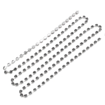 Стразовая Цепь Декоративная, Класс А, Серебро/Черный Бриллиант, 2.6мм, около 240шт/1.1м, (УТ100020925)