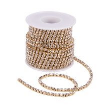 Стразовая Цепь Декоративная, Без Покрытия/Кристалл, 3.5мм, около 9м/катушка, (УТ100020949)
