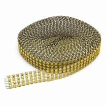 Декоративна Стрічка під Стрази, Пластик, Рулон 9 метрів, Золото, Розмір: 20х1мм, (УТ100020954)