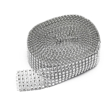 Декоративная Лента под Стразы Пластиковые, Серебро, 30х1мм, 9 м/рулон, (УТ100020958)