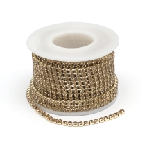 Стразовая Цепь Декоративная, Стойкое Покрытие, Светлый Топаз, 3мм, около 9м/катушка, (УТ100020964)