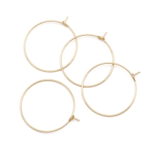 Швензы-Кольца Нержавеющая Сталь, Французская Застежка, Золото, 25х0.8мм, (УТ100020968)