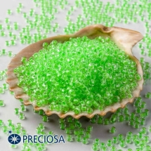 Бісер 08756 Чеський Preciosa 10/0, Прозорий, Забарвлення з Середини CTCM, Салатовий, Круглий, (УТ100021018)