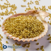 Бисер 18984 Чешский Preciosa 10/0, Прозрачный, Окраска из Середины CTCM, Бронзовый, Круглый, (УТ100021021)