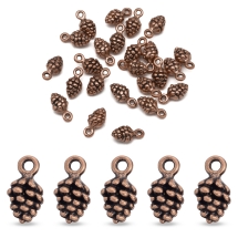 Кулон Сосновая Шишка, Металл, Медь, 13x7x5.5мм, Отверстие 2мм, (УТ100021039)