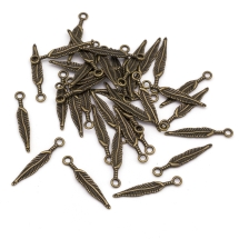 Кулон Перо, Металл, Цвет: Бронза, Размер: 29х5х2мм, Отверстие 2мм, (УТ100021054)